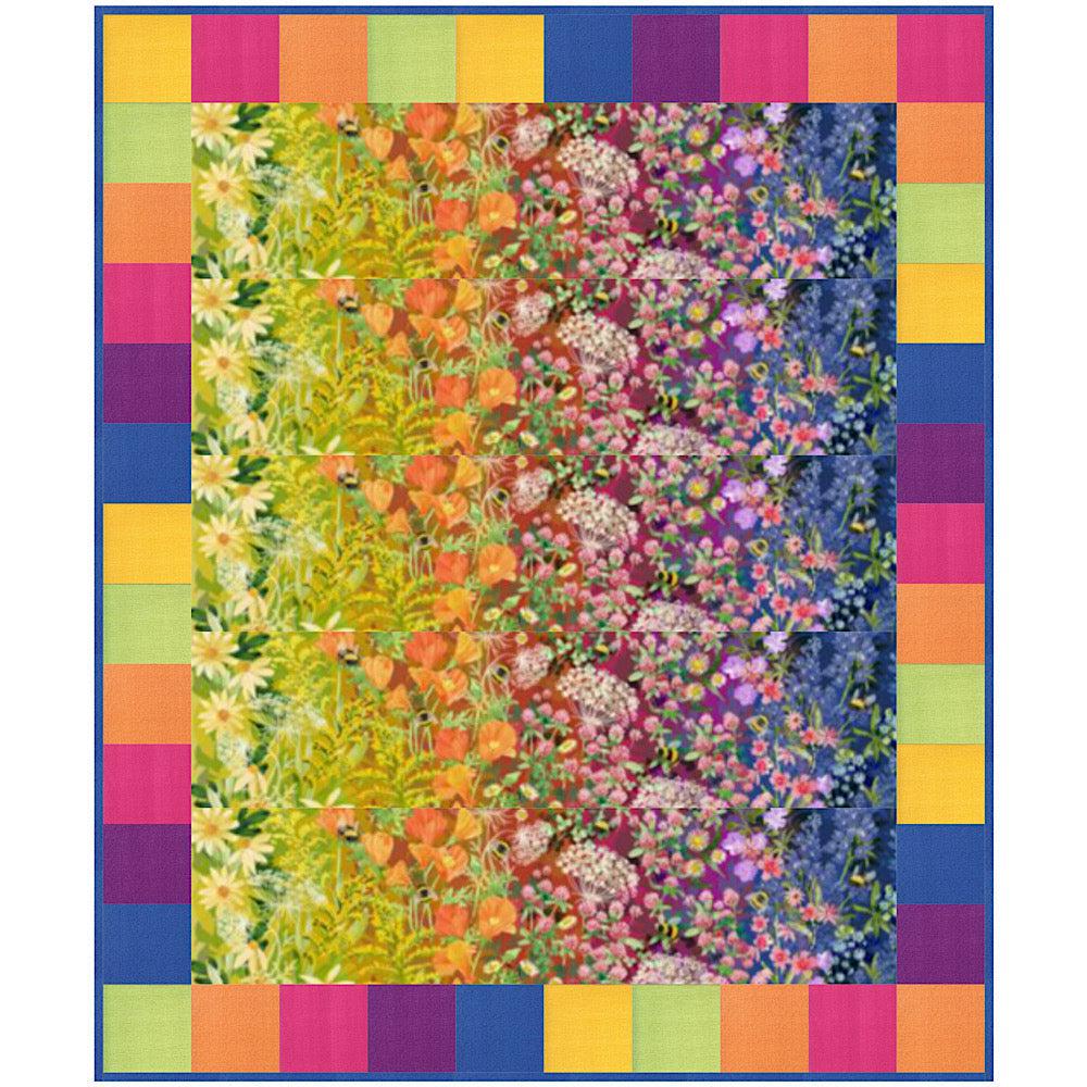 Wild Blossoms Ombre Garden Rainbow Quilt Kit-Moda Fabrics-My Favorite Quilt Store