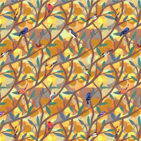 Wild North Sunrise North American Birds Fabric