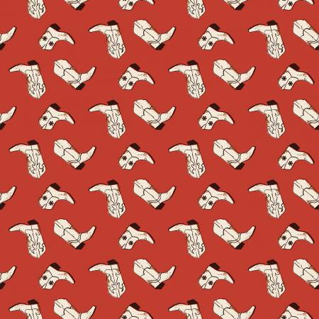 Wild Rose Red Boots Fabric