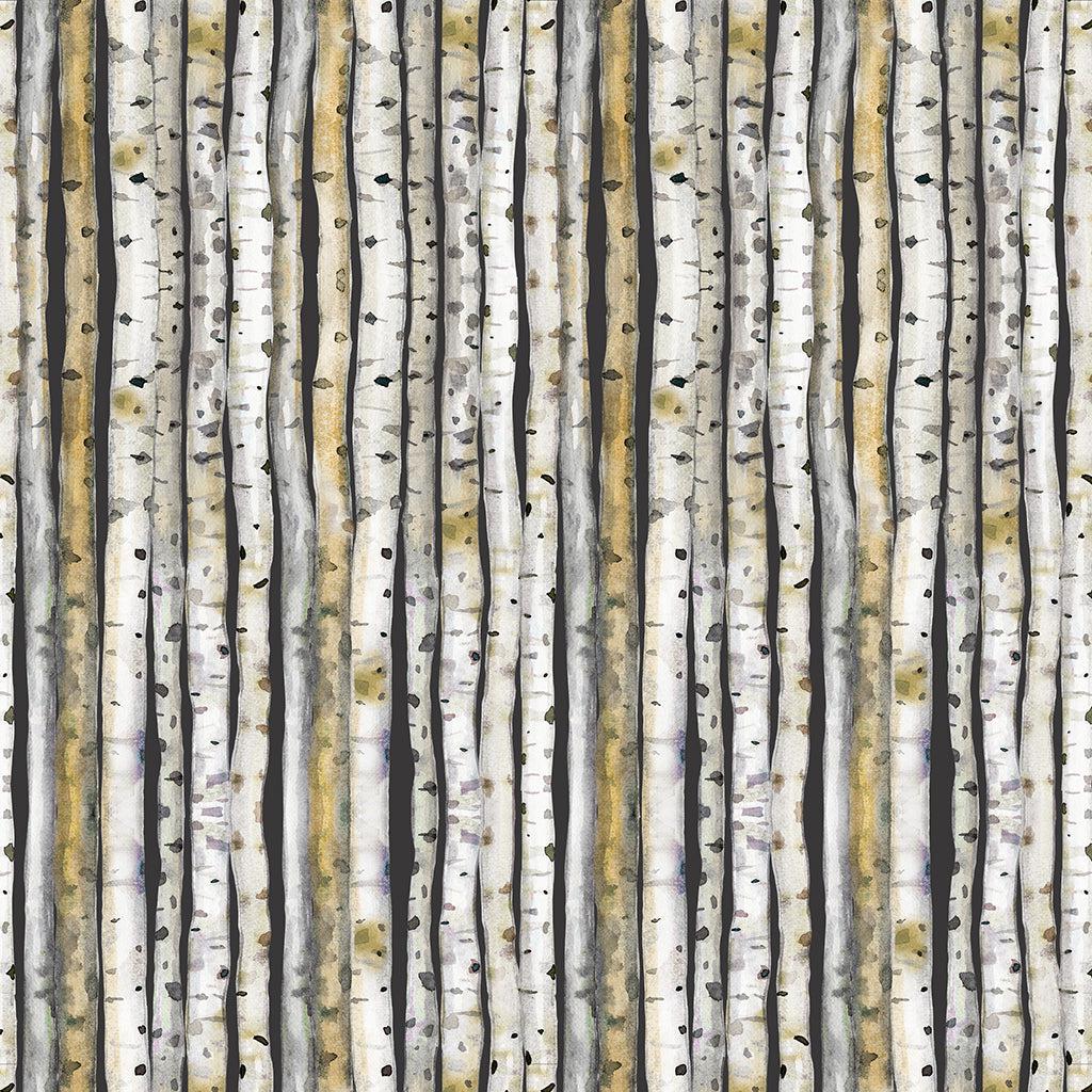 Wild Wonder Brown Birch Trees Digital Fabric