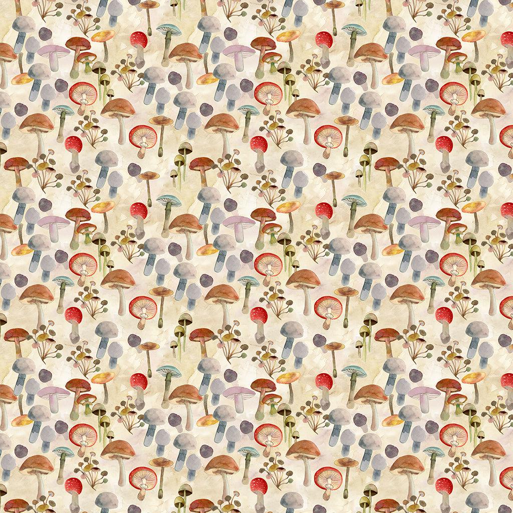 Wild Wonder Butter Mushrooms Digital Fabric-Clothworks-My Favorite Quilt Store