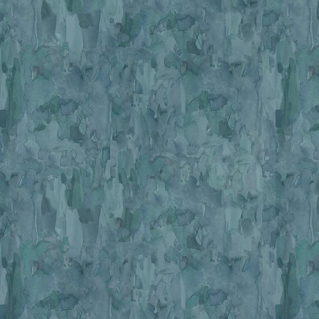 Wild Wonder Dark Teal Tonal Watercolor Digital Fabric