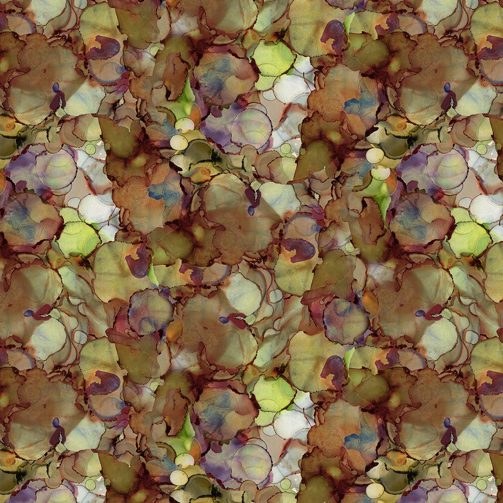 Wild Wonder Light Brown Moss Stones Digital Fabric