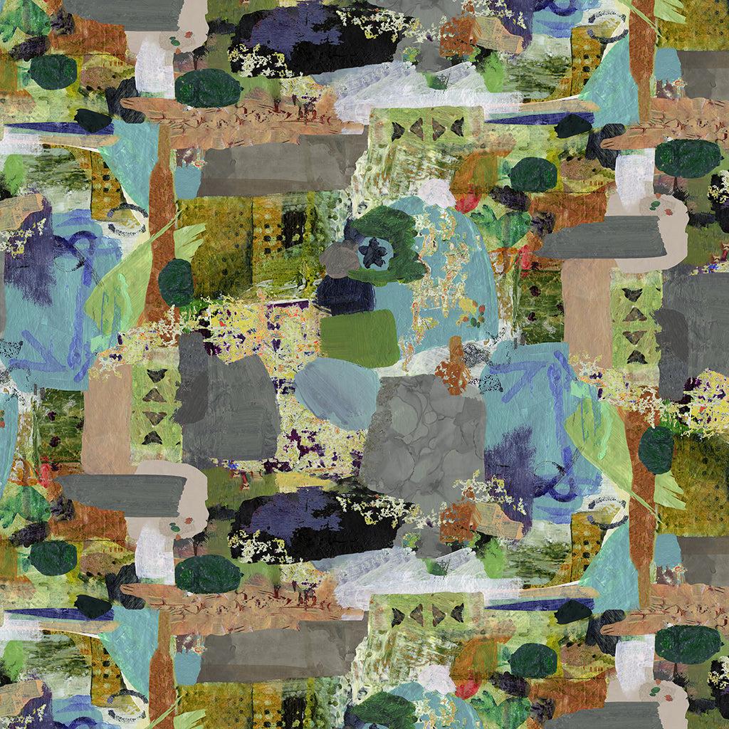 Wild Wonder Multi Abstract Collage Digital Fabric