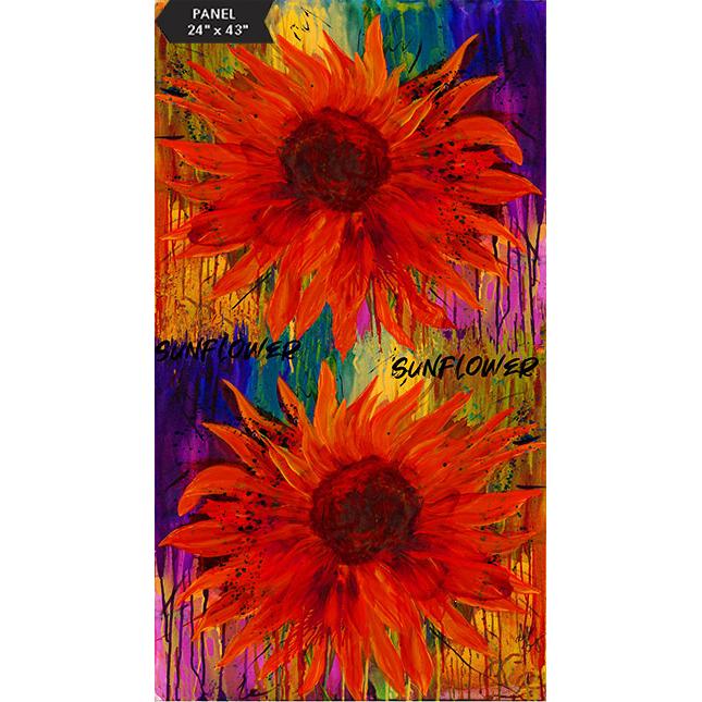 Sunflower Meadow Large Sunflowers White – Andover – Fort Worth Fabric Studio