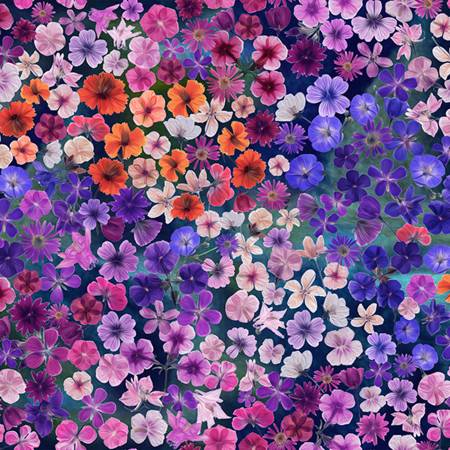 Wildflowers Violet Ditsy Wildflowers Fabric-Hoffman Fabrics-My Favorite Quilt Store