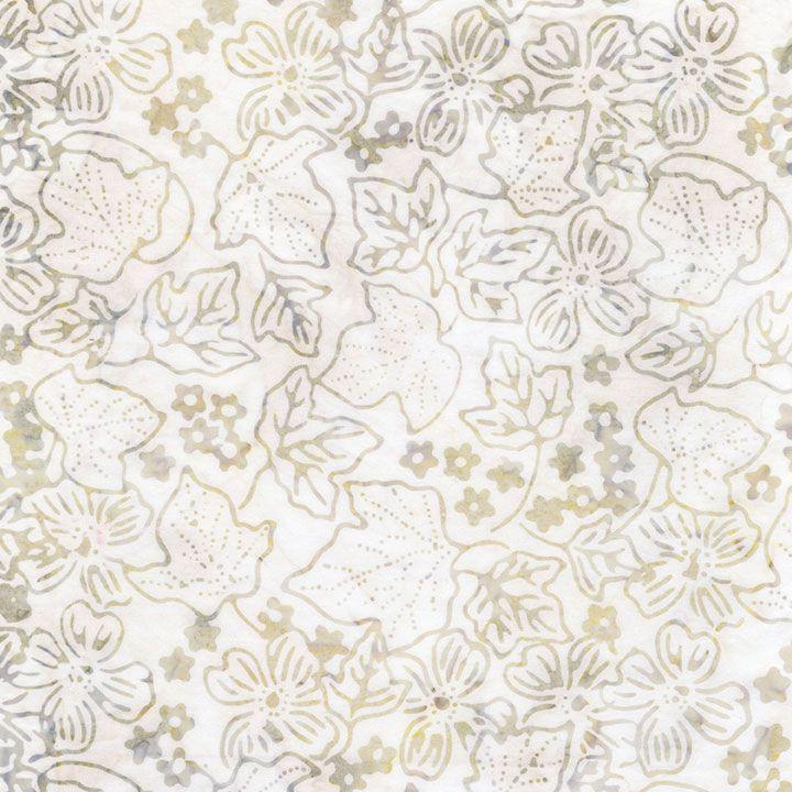 Windsong Cream Hawaiian Foliage Batik Fabric