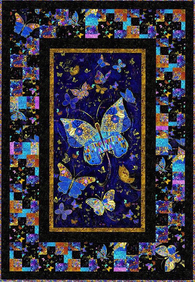 Wings of Gold Fractured Gold Butterfly Quilt Kit-Timeless Treasures-My Favorite Quilt Store