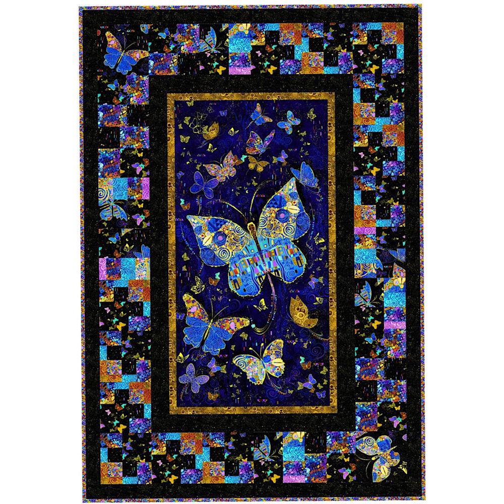 Wings of Gold Fractured Gold Butterfly Quilt Kit-Timeless Treasures-My Favorite Quilt Store