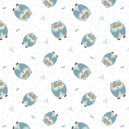 Winsome Critters White Owl Toss Fabric