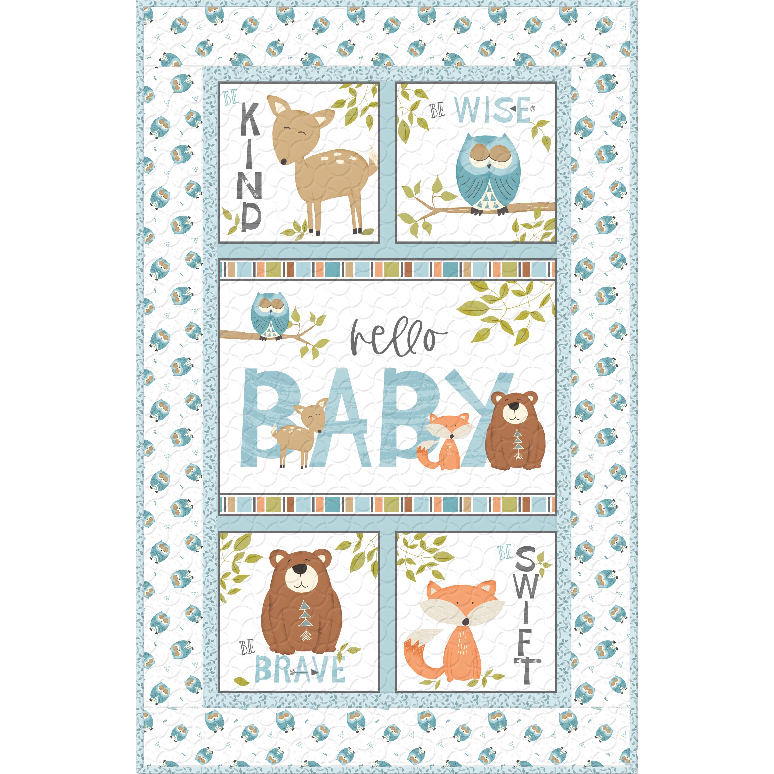 Winsome Critters White Panel Quilt Kit