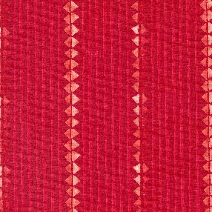 Winterly Crimson Christmas Ribbon Stripes Fabric