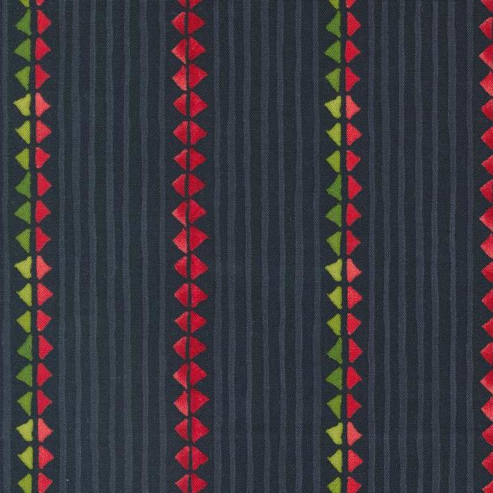 Winterly Soft Black Christmas Ribbon Stripes Fabric-Moda Fabrics-My Favorite Quilt Store