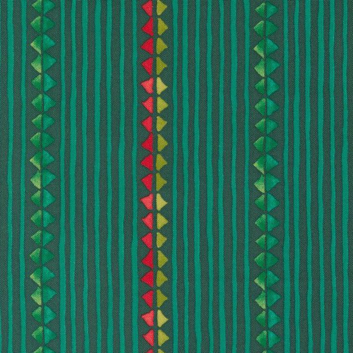 Winterly Spruce Christmas Ribbon Stripes Fabric