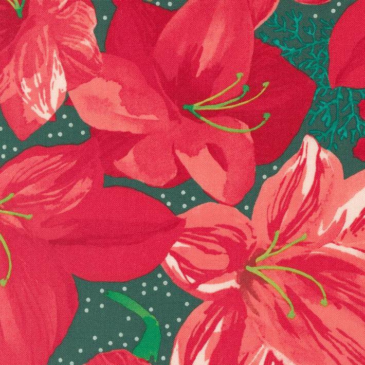 Winterly Spruce Lily Large Floral Fabric-Moda Fabrics-My Favorite Quilt Store