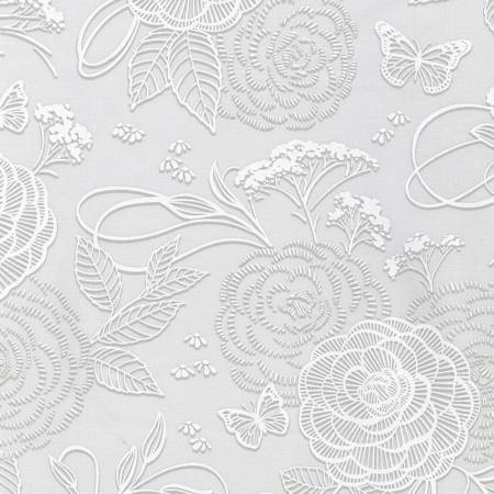 Wishwell: Alabaster Snow Floral Fabric-Robert Kaufman-My Favorite Quilt Store