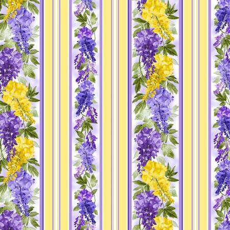 Wisteria Lane Citron Wisteria Lane Stripe Fabric-Michael Miller Fabrics-My Favorite Quilt Store