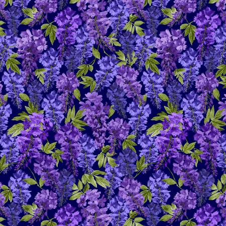 Wisteria Lane Midnight Wisteria Fabric-Michael Miller Fabrics-My Favorite Quilt Store