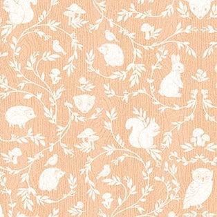 Woodland Adventures Creamsicle Damask Animal Fabric