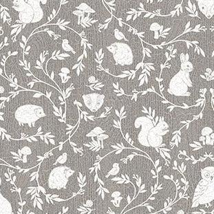 Woodland Adventures Grey Damask Animal Fabric-Northcott Fabrics-My Favorite Quilt Store