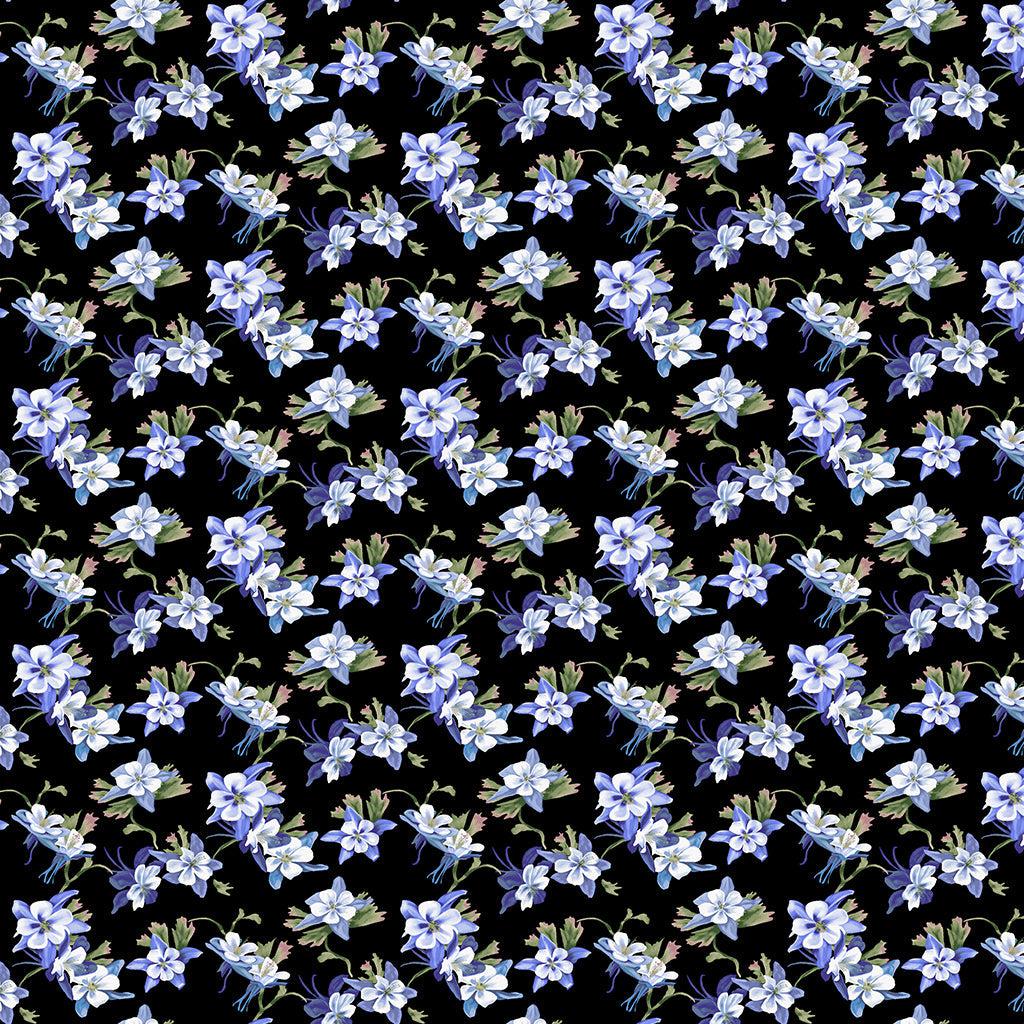 Woodland Blue Columbine Digital Print Fabric-Clothworks-My Favorite Quilt Store