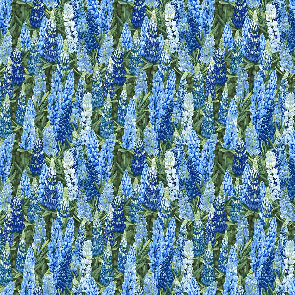 Woodland Blue Lupine Digital Print Fabric