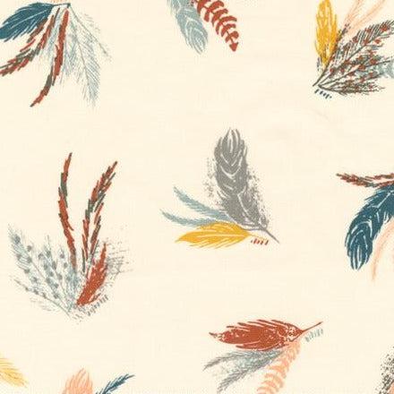 Woodland & Wildflowers Cream Feather Friends Fabric