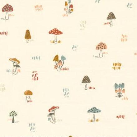 Woodland & Wildflowers Cream Micro Mushrooms Fabric