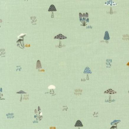 Woodland & Wildflowers Pale Mint Micro Mushrooms Fabric-Moda Fabrics-My Favorite Quilt Store