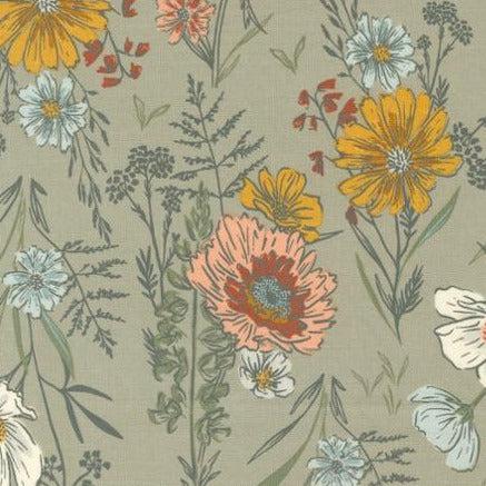 Woodland & Wildflowers Taupe Wonder Floral Fabric