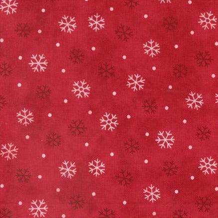 Woodland Winter Cardinal Red Snowflake Dot Toss Fabric