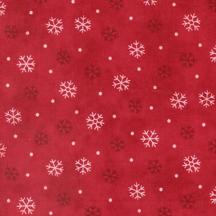 Woodland Winter Cardinal Red Snowflake Dot Toss Fabric