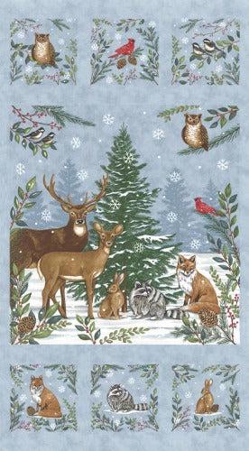 Woodland Winter Sky Blue 24" Panel-Moda Fabrics-My Favorite Quilt Store