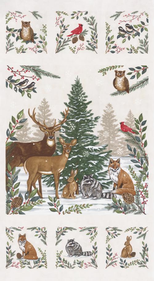 Woodland Winter Snowy White 24" Panel-Moda Fabrics-My Favorite Quilt Store
