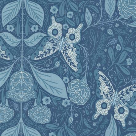 Woodland Wonder Dusk Vintage Butterfly Florals Fabric-Moda Fabrics-My Favorite Quilt Store