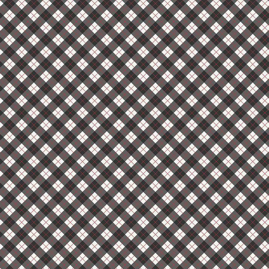 Woodsman Black Bias Plaid Fabric-Riley Blake Fabrics-My Favorite Quilt Store