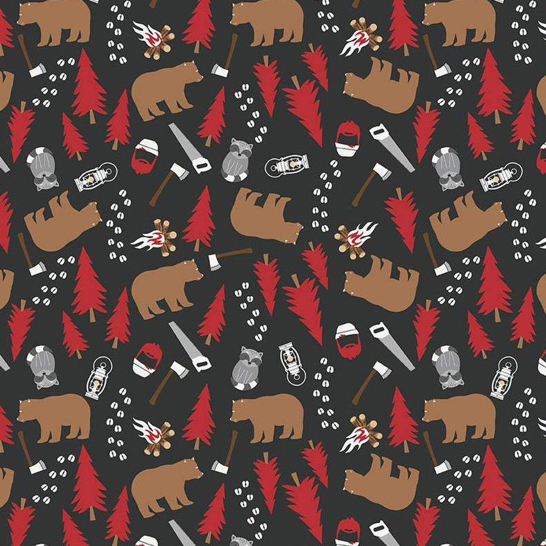 Woodsman Black Main Fabric-Riley Blake Fabrics-My Favorite Quilt Store