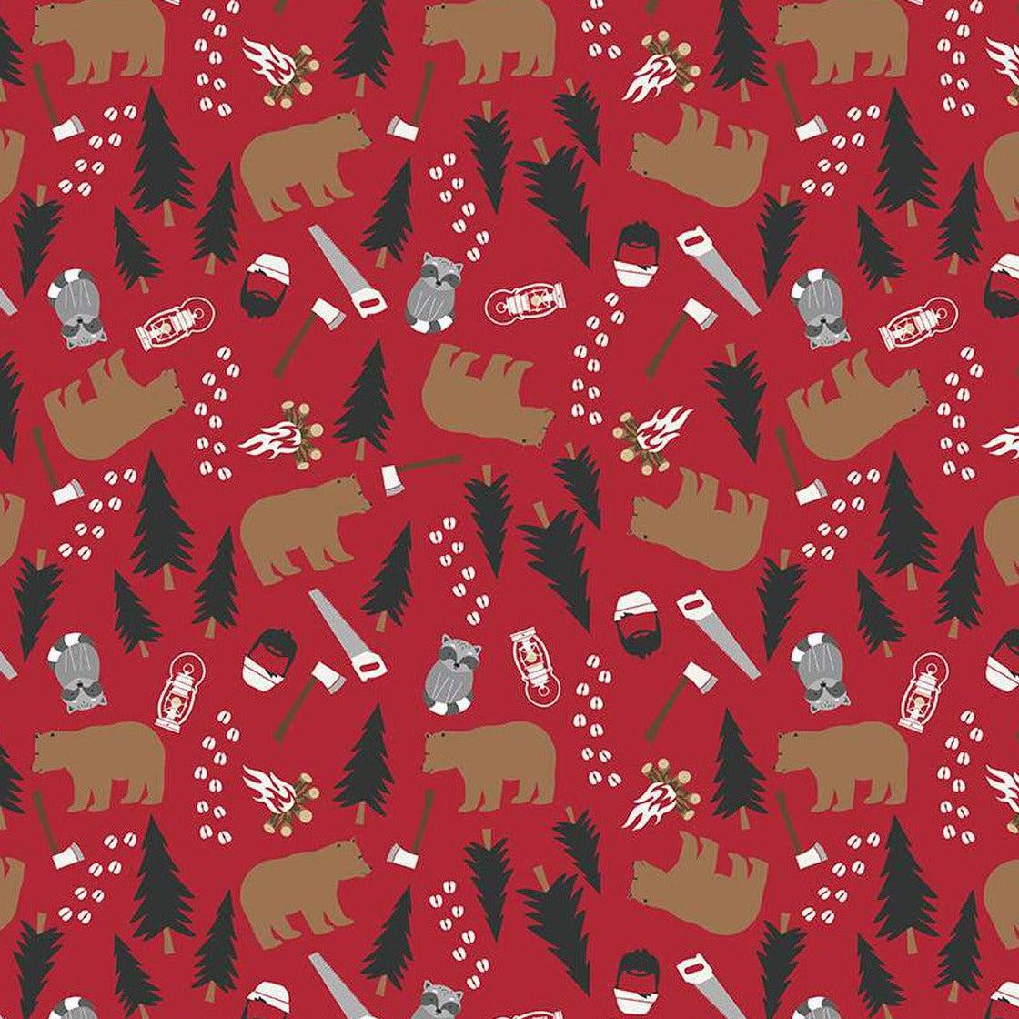 Woodsman Red Main Fabric-Riley Blake Fabrics-My Favorite Quilt Store