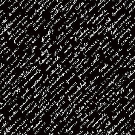 Writing on the Wall Black Favorite Things Fabric