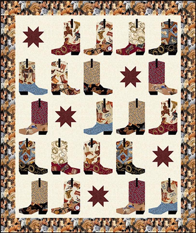 Yellowstone Cute Boot Quilt Kit-Benartex Fabrics-My Favorite Quilt Store