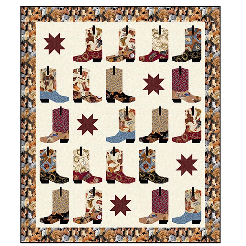 Yellowstone Cute Boot Quilt Kit-Benartex Fabrics-My Favorite Quilt Store