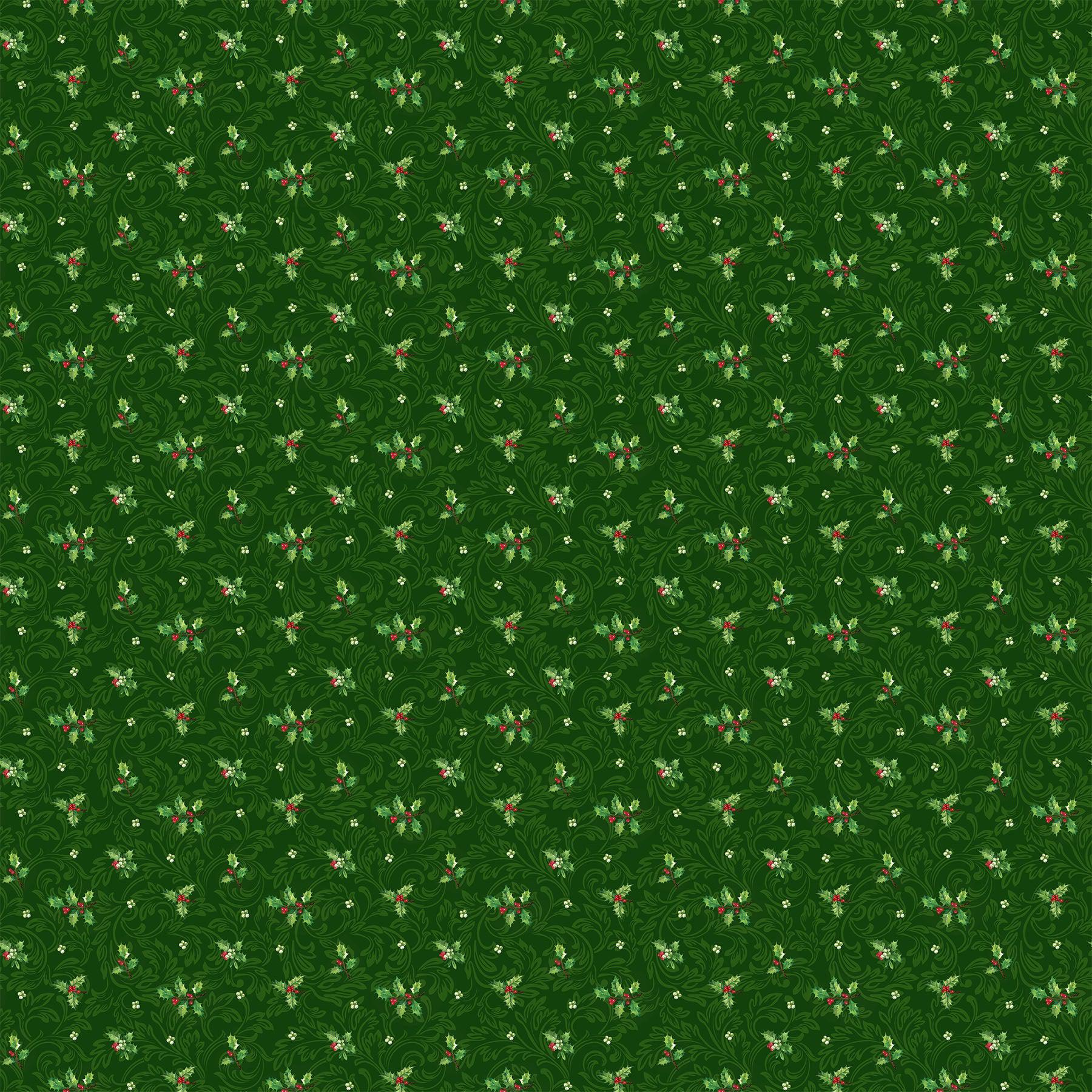Yuletide Traditions Holly Mini Green Multi Fabric