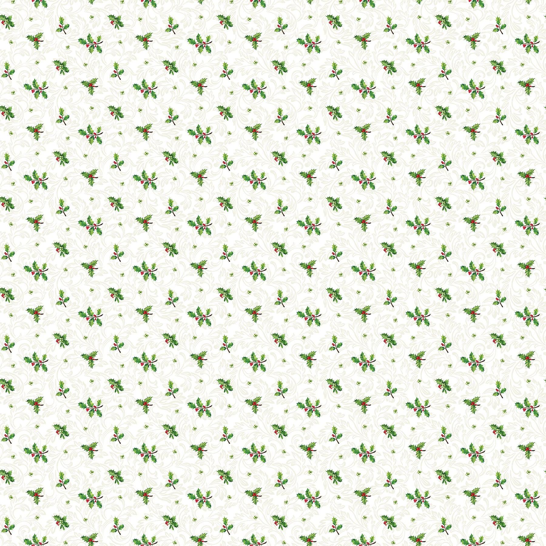 Yuletide Traditions Holly Mini White Multi Fabric