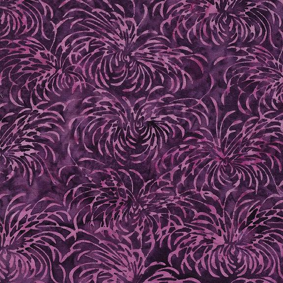 Zen Chic Pink Sangria Spider Mum Batik Fabric-Island Batik-My Favorite Quilt Store