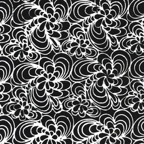 Zen Funk Black Funky Flowers Batik Fabric-Island Batik-My Favorite Quilt Store