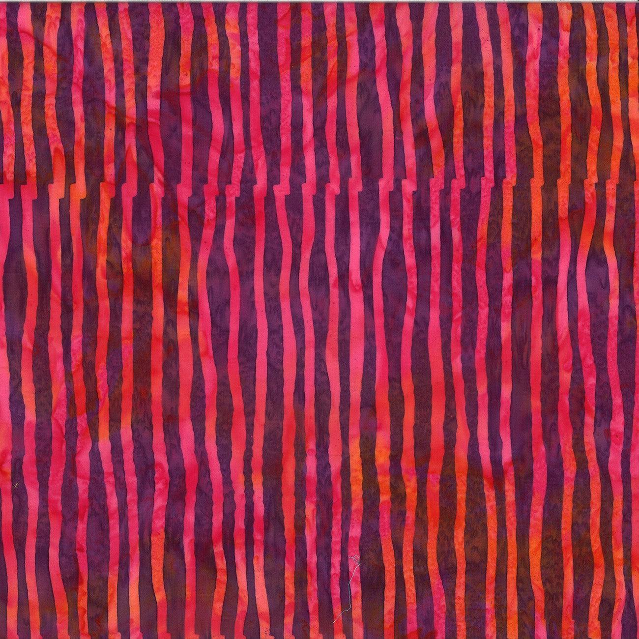 100s and 1000s Radish Stripe Batik Fabric
