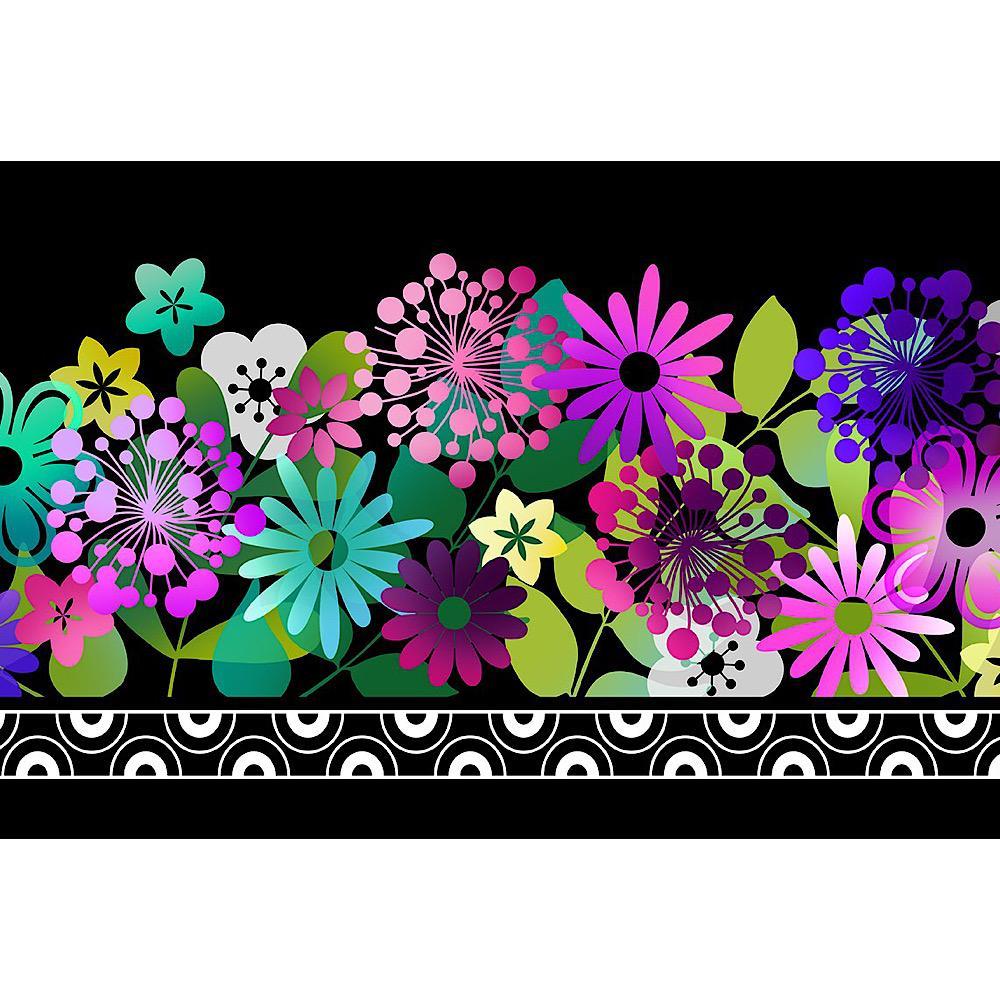 A Groovy Garden Purple Border Fabric