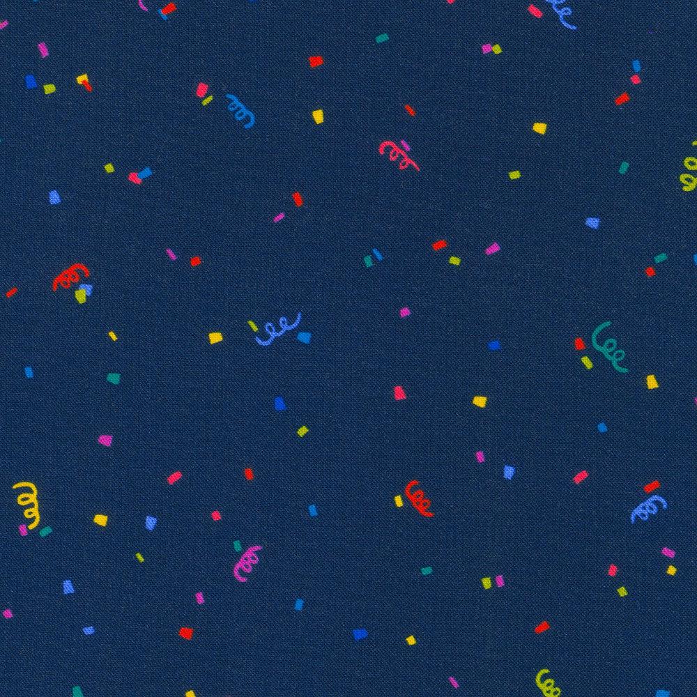 ABC Dance Navy Confetti Fabric-Robert Kaufman-My Favorite Quilt Store