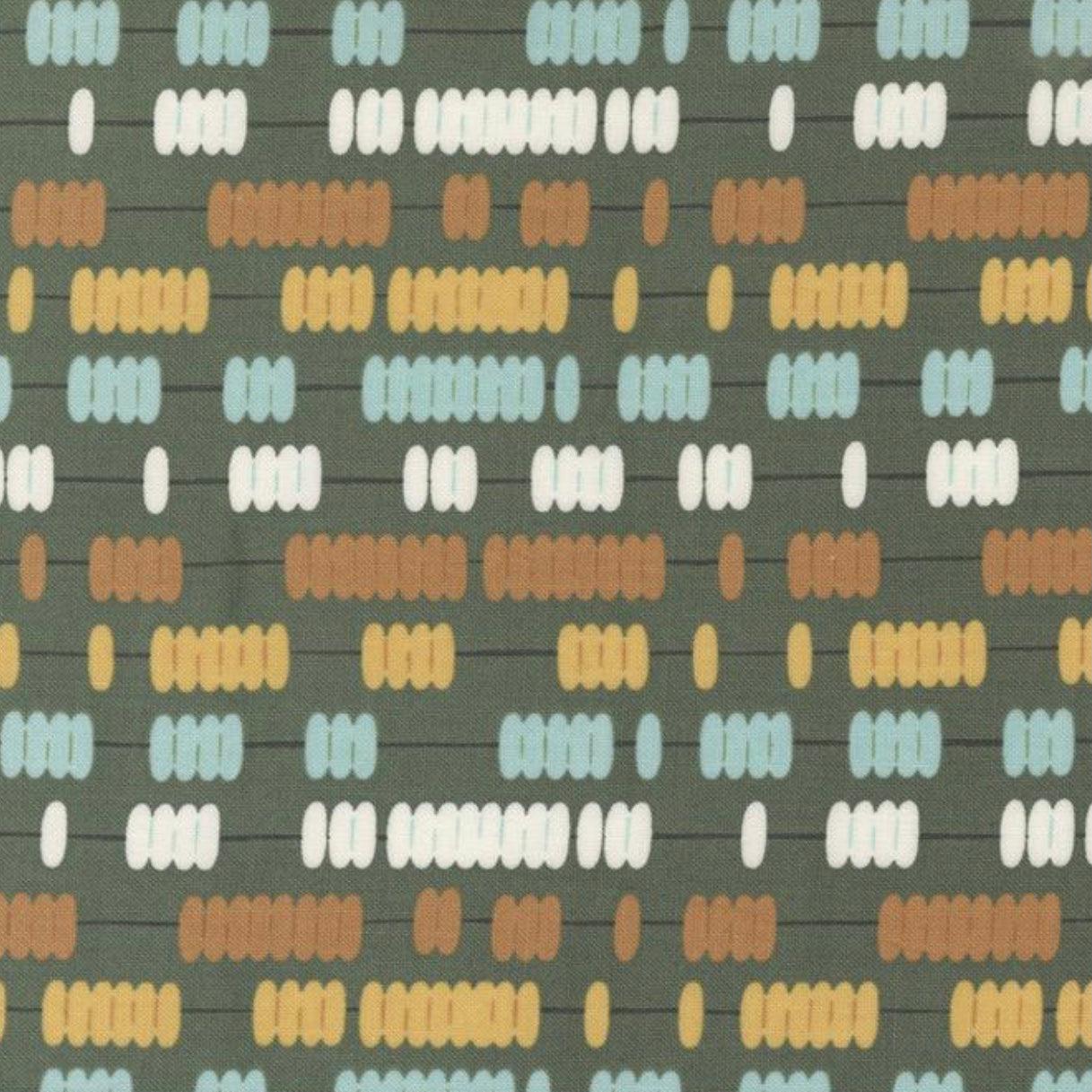 ABC XYZ Dark Green Abacus Fabric-Moda Fabrics-My Favorite Quilt Store