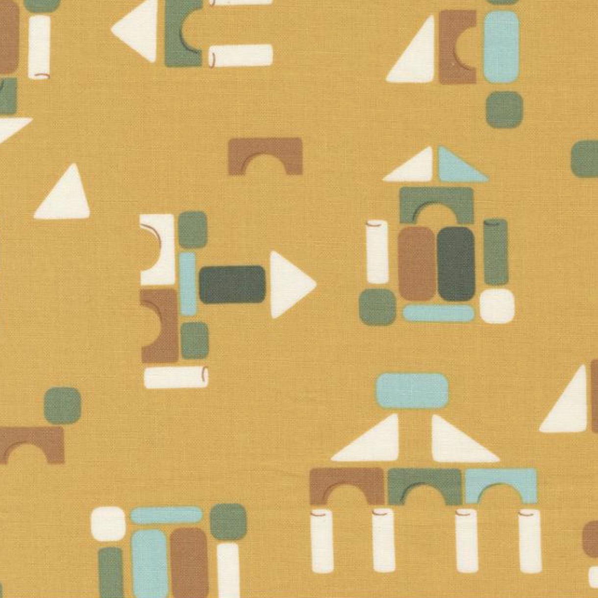 ABC XYZ Yellow Wood Blocks Fabric-Moda Fabrics-My Favorite Quilt Store